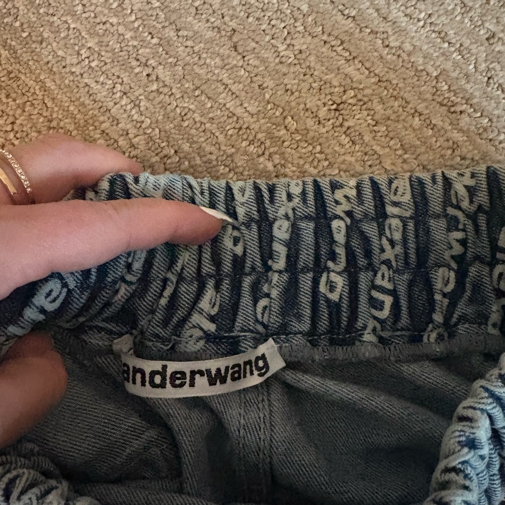 Alexander Wang Logo Print Denim Joggers - Picture 3 of 5
